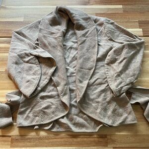 Cozy Tan Open Front Cardigan